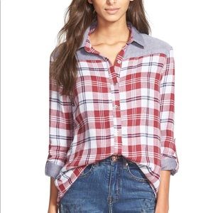 NWT classic plaid flannel shirt by 4SI3NNA.  XS